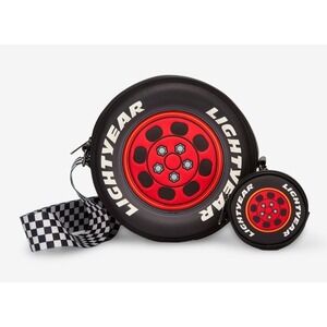 Loungefly Disney Pixar Cars Lightning Mcqueen Tire Crossbody & COIN Bag Wristlet